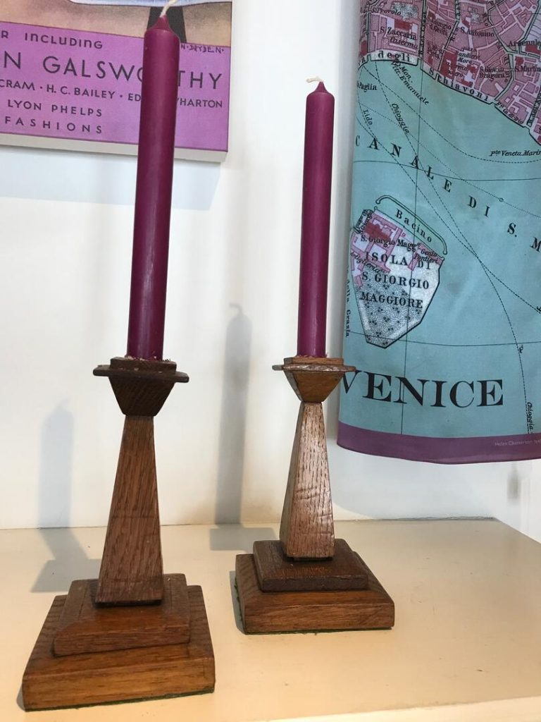Art Deco wooden candlesticks £58