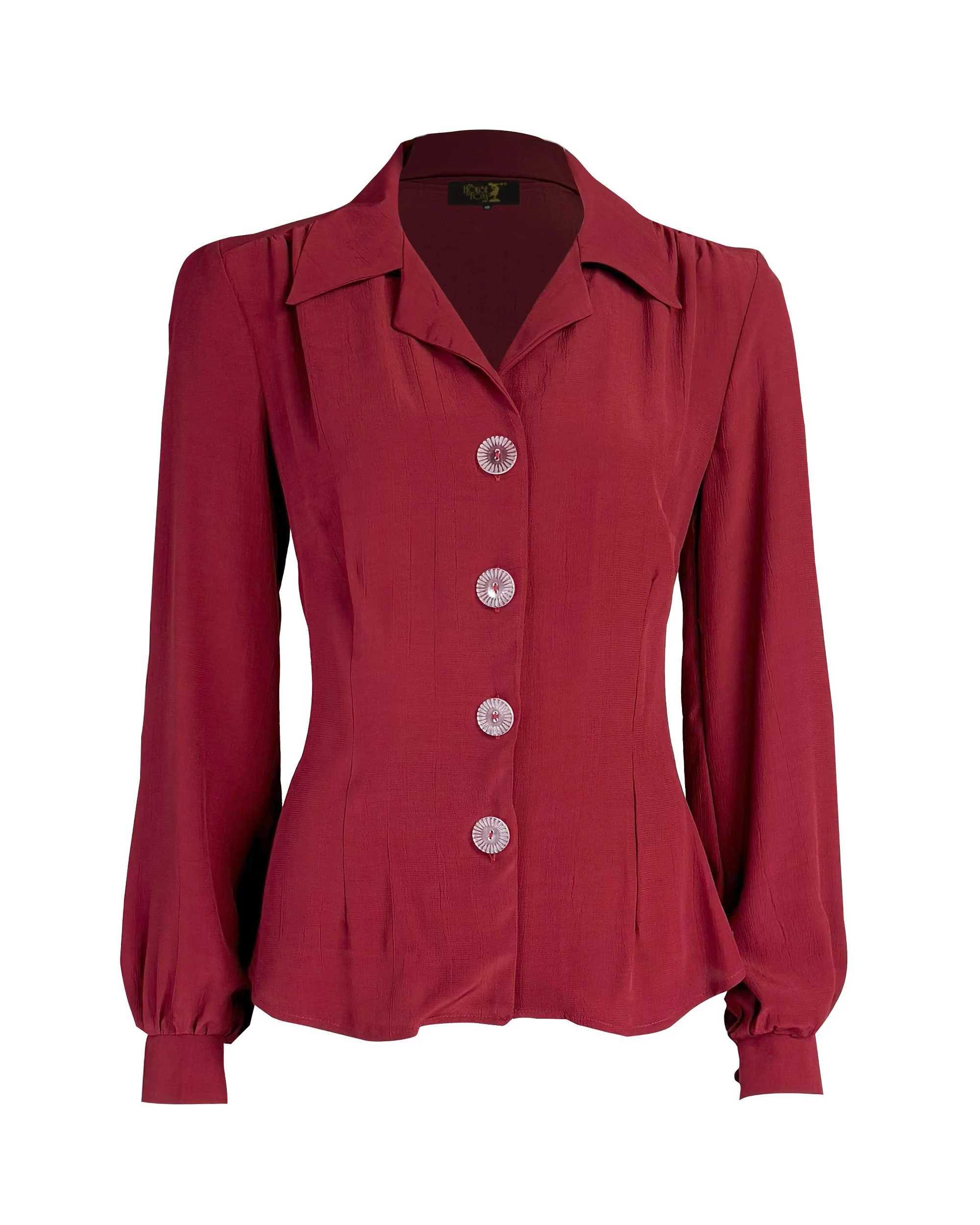 Full sleeved 1940s style crepe